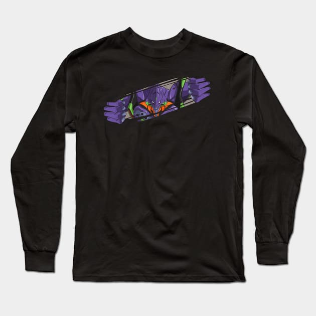 Evangelion EVA 01 • AT FIELD Long Sleeve T-Shirt by Rick Do Things